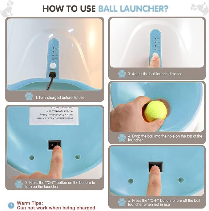 Automatic Dog Ball Launcher with Adjustable Range