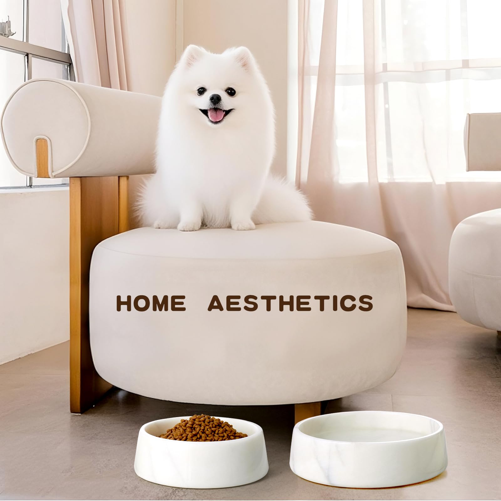 SAMAH Marble Dog Bowl