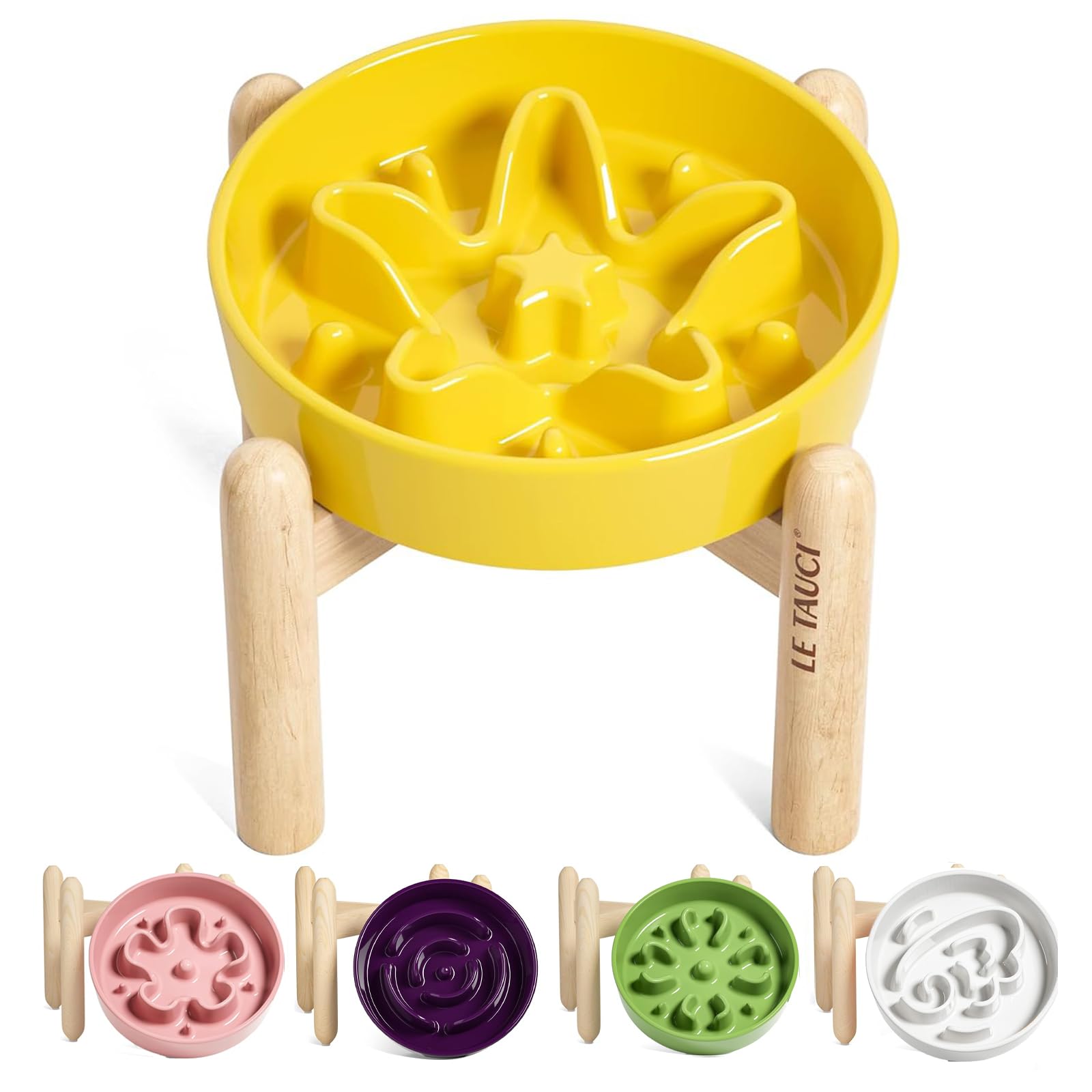 LE TAUCI Dog Bowls Slow Feeder Ceramic