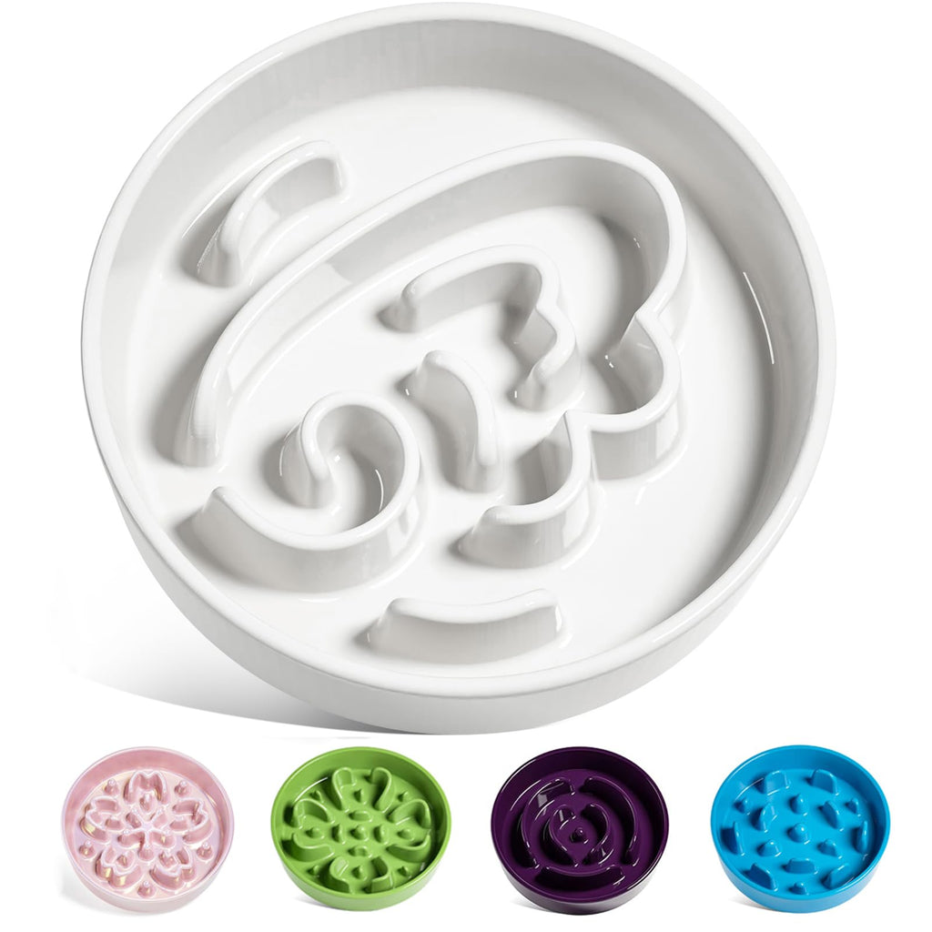 LE TAUCI Dog Bowls Slow Feeder Ceramic