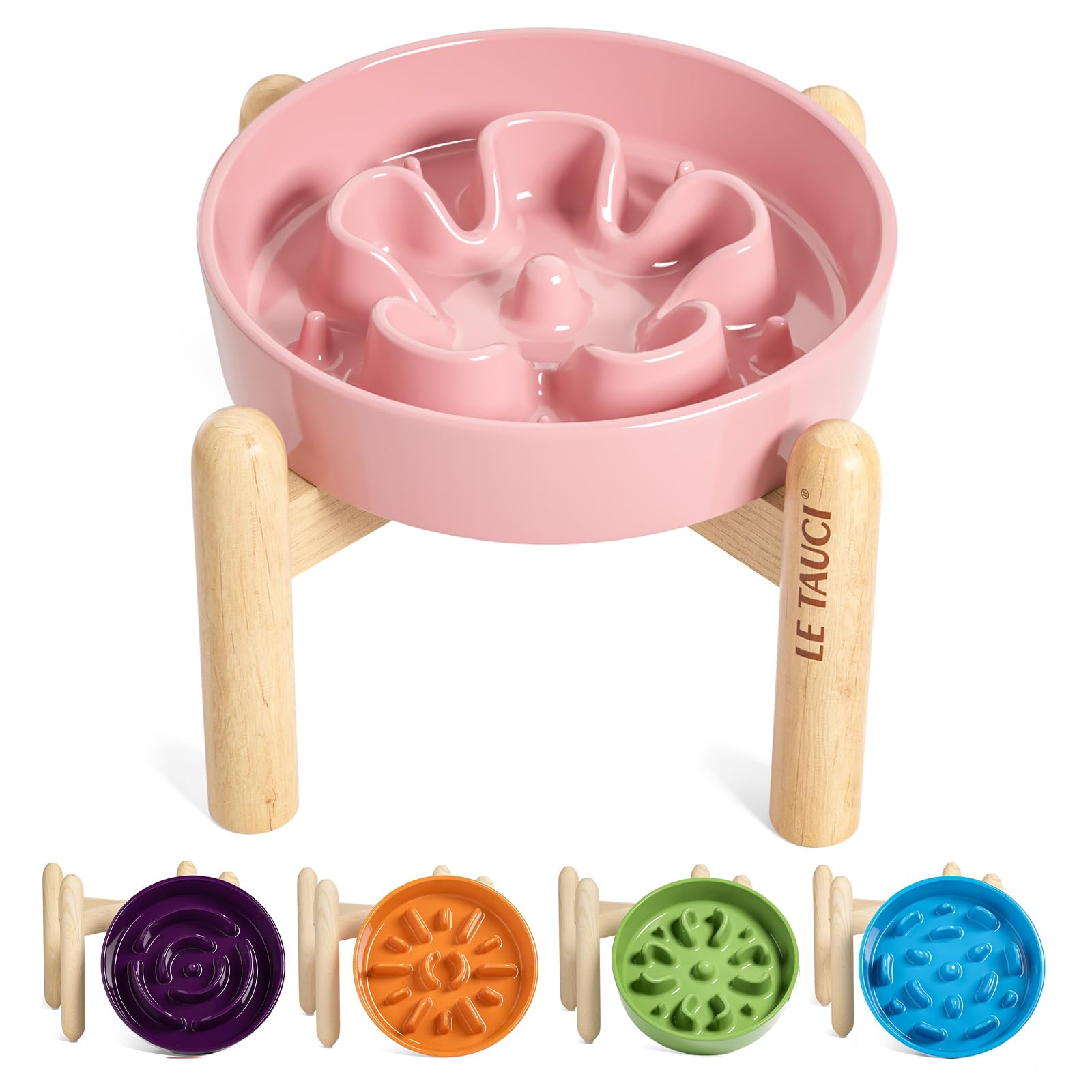 LE TAUCI Dog Bowls Slow Feeder Ceramic