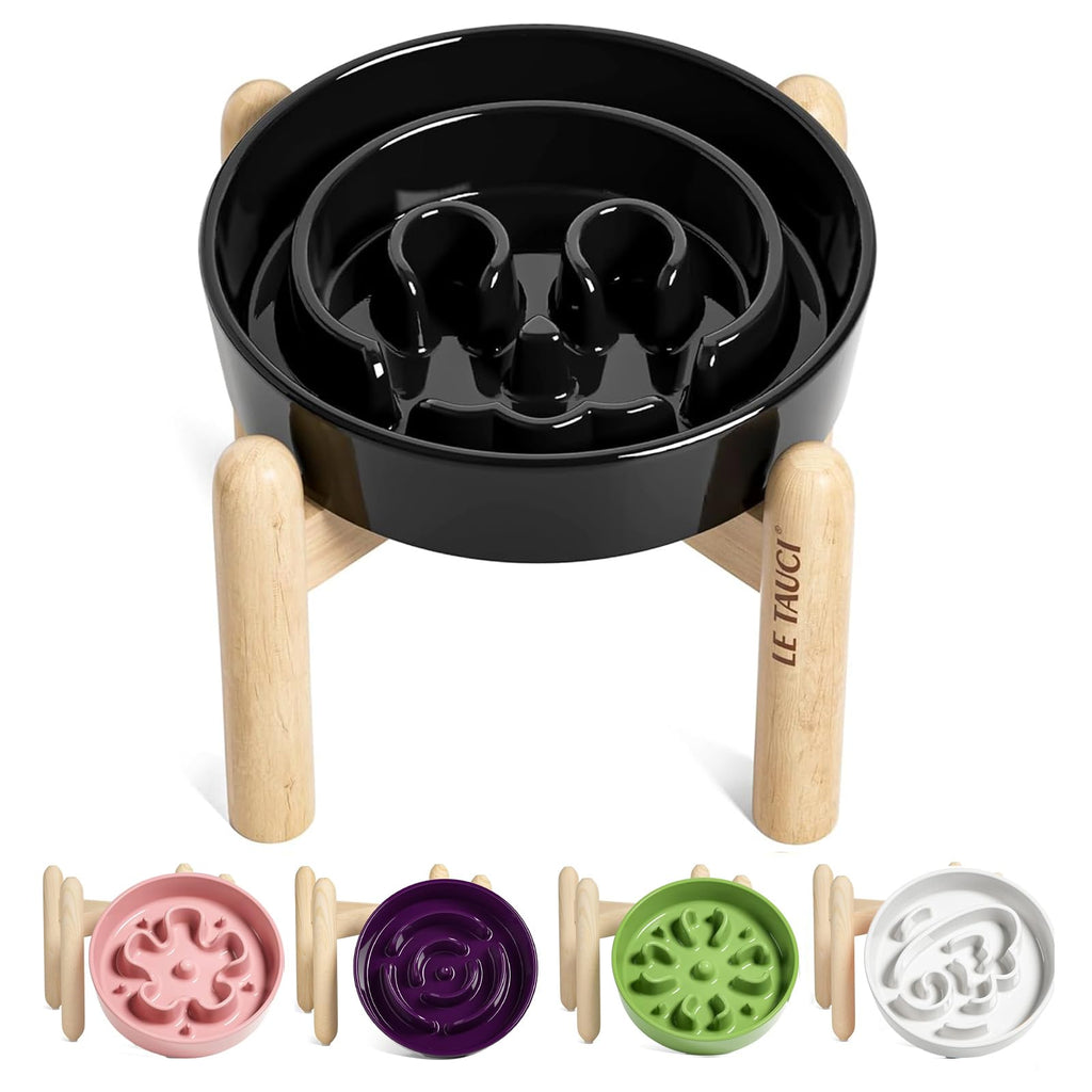 LE TAUCI Dog Bowls Slow Feeder Ceramic