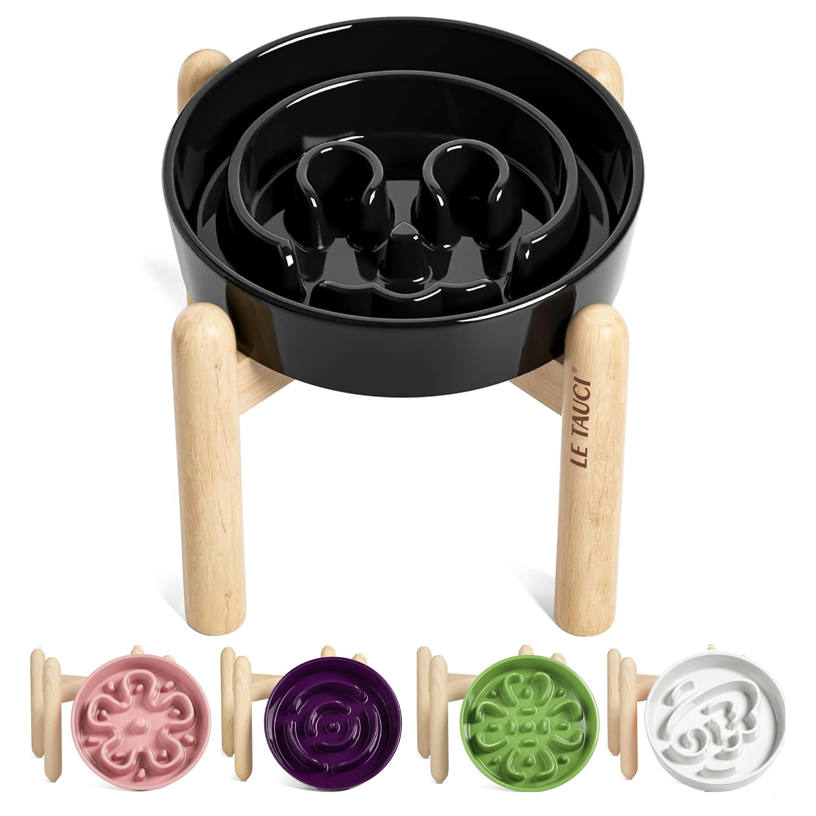 LE TAUCI Dog Bowls Slow Feeder Ceramic