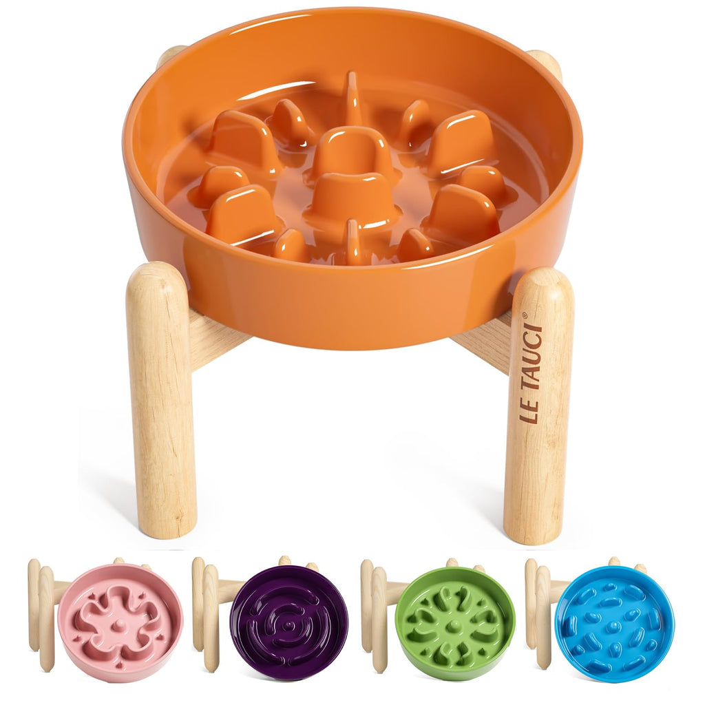 LE TAUCI Dog Bowls Slow Feeder Ceramic