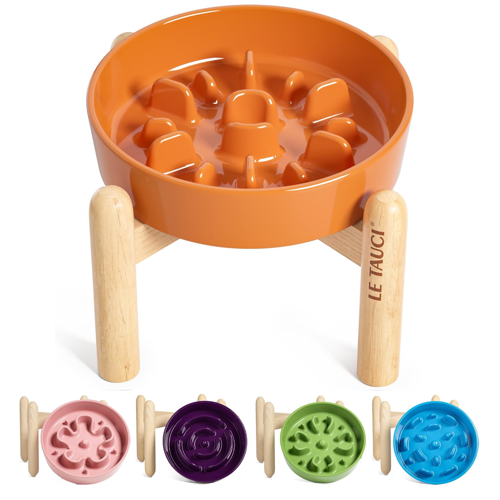 LE TAUCI Dog Bowls Slow Feeder Ceramic