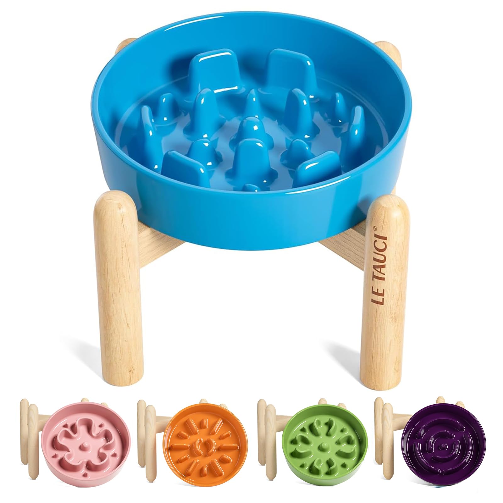 LE TAUCI Dog Bowls Slow Feeder Ceramic