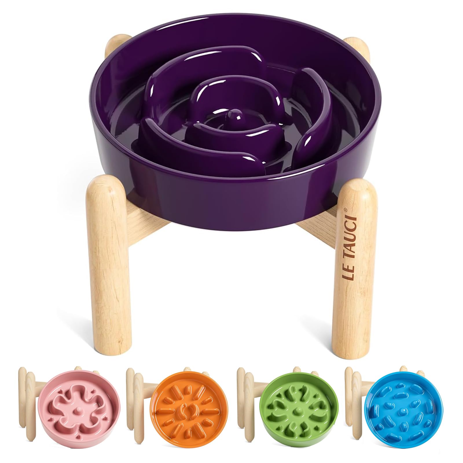 LE TAUCI Dog Bowls Slow Feeder Ceramic