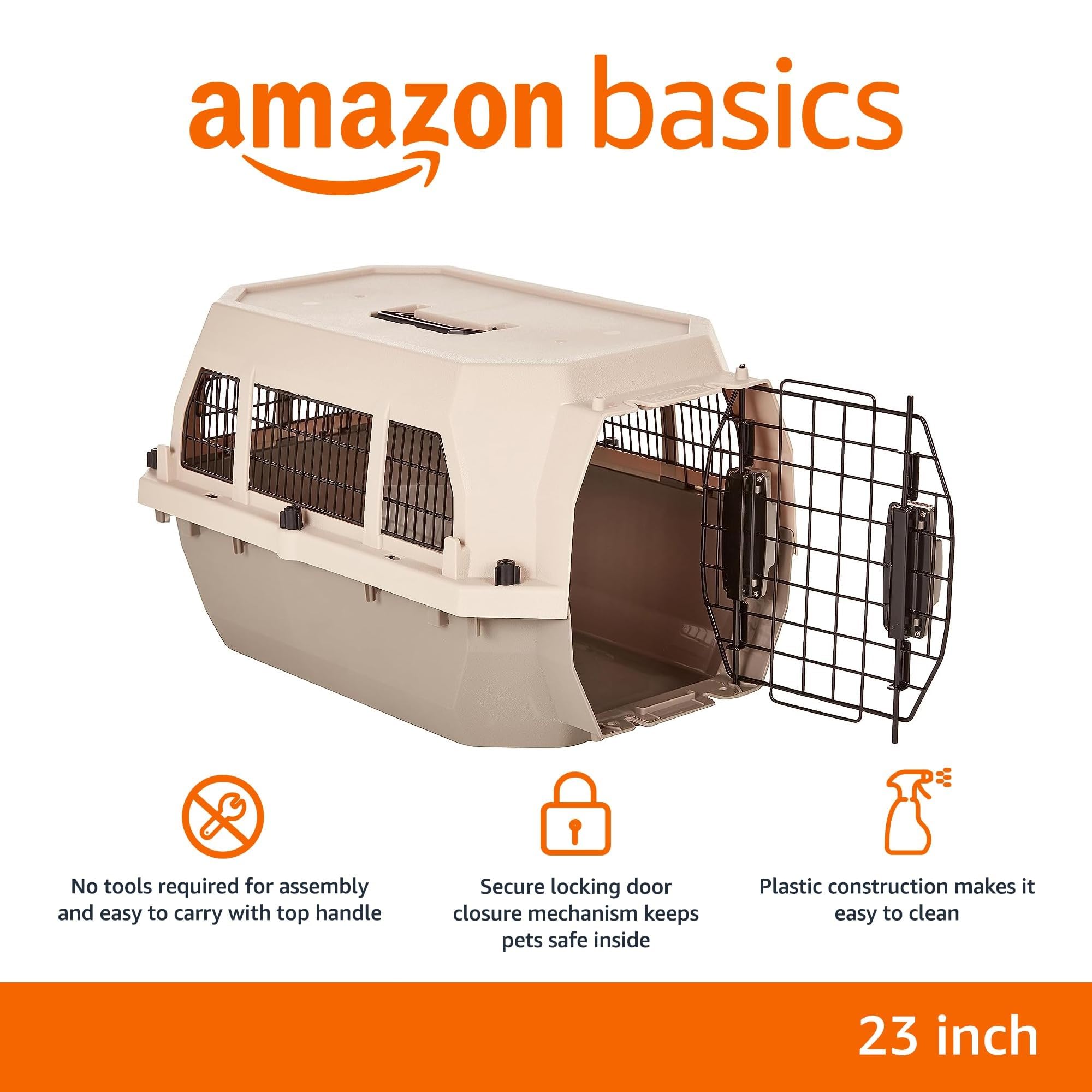 Durable Plastic Pet Carrier with Buckle Door