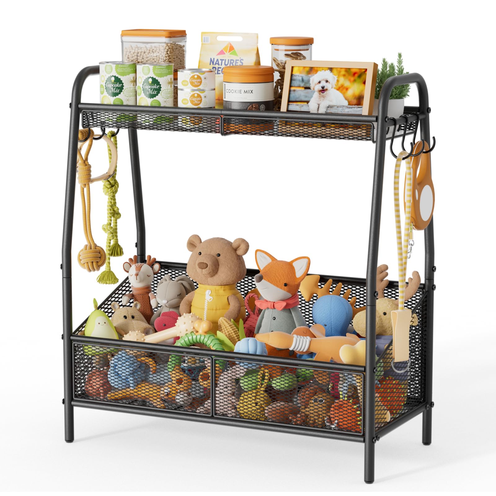 Metal Dog Toy Storage Bin for Pet Supplies