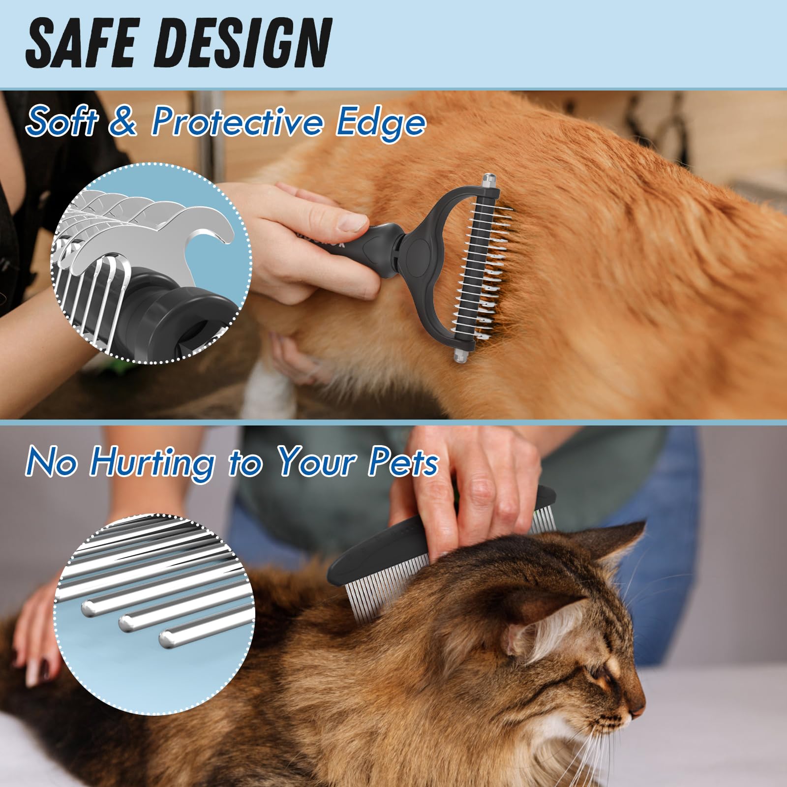 Docrok Pet Grooming Brush and Metal Comb Combo