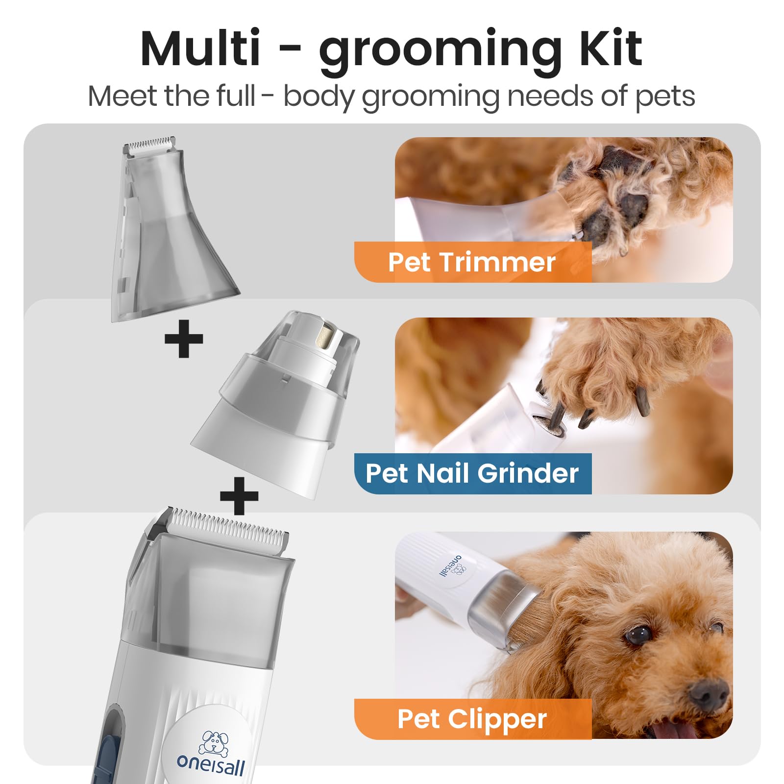 Pet Grooming Vacuum Kit with Clipper Tools