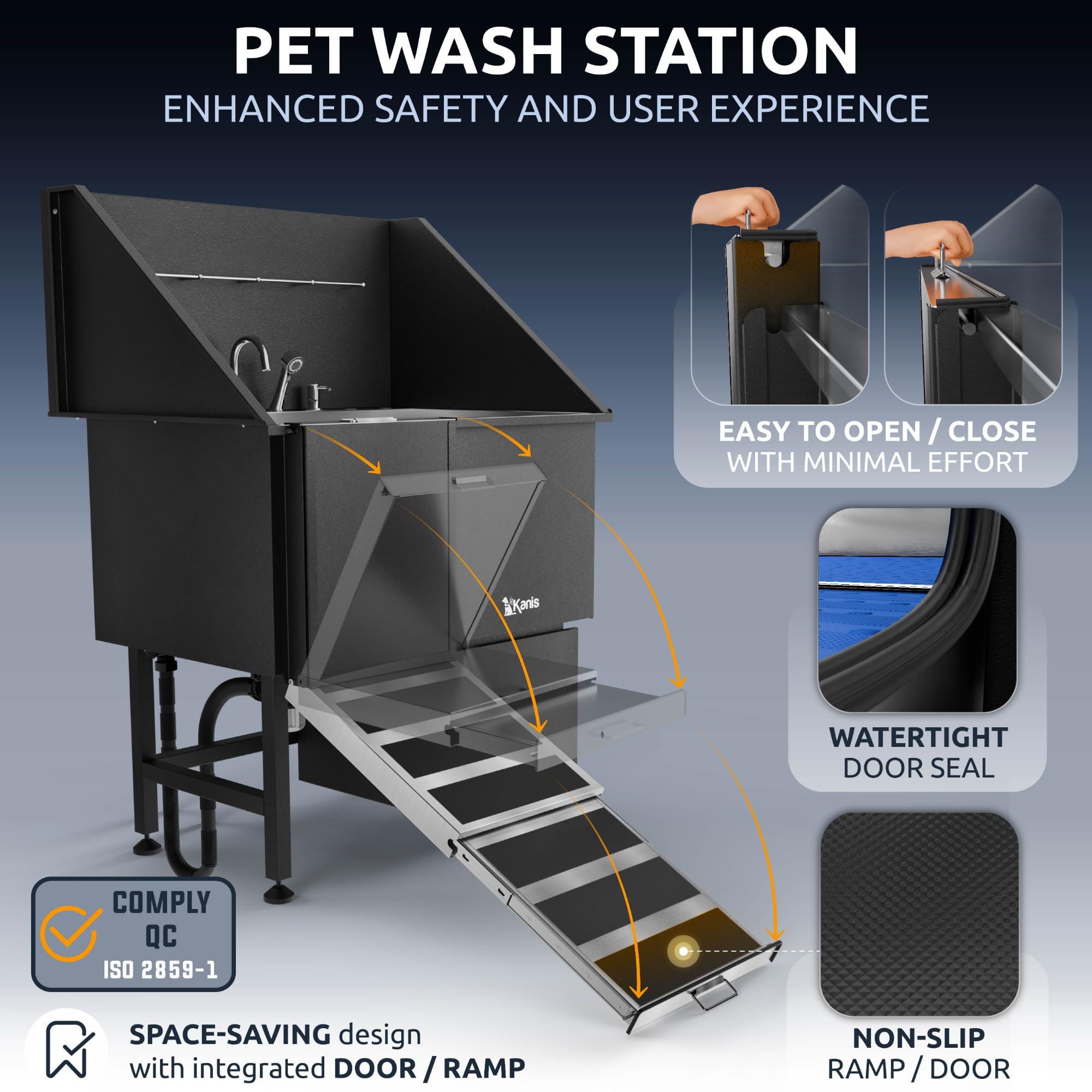 Stainless Steel Dog Washing Station with Shower