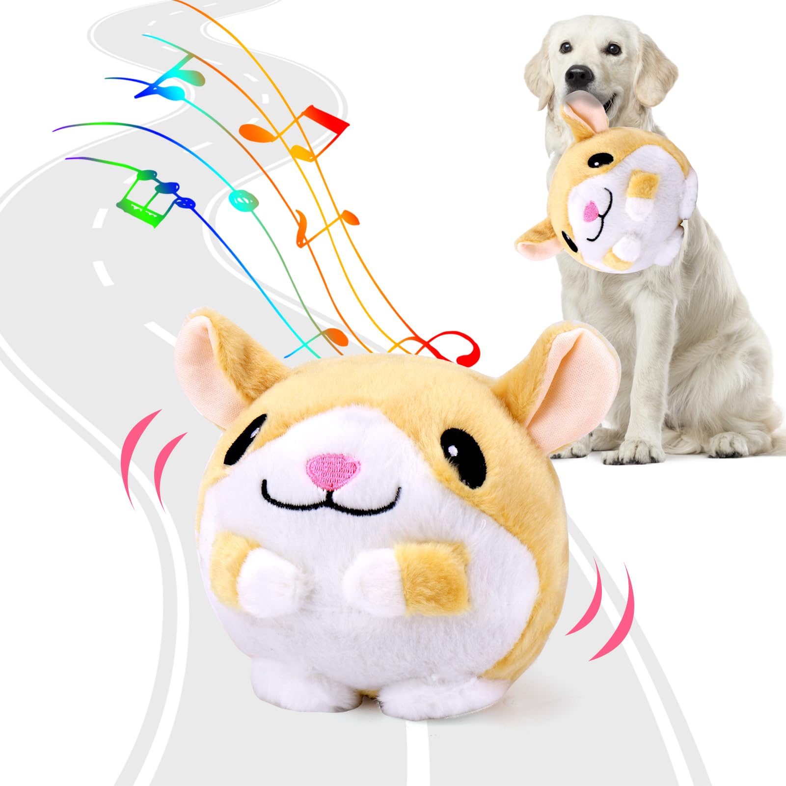 BABORUI Jumping Squeaky Dog Toys