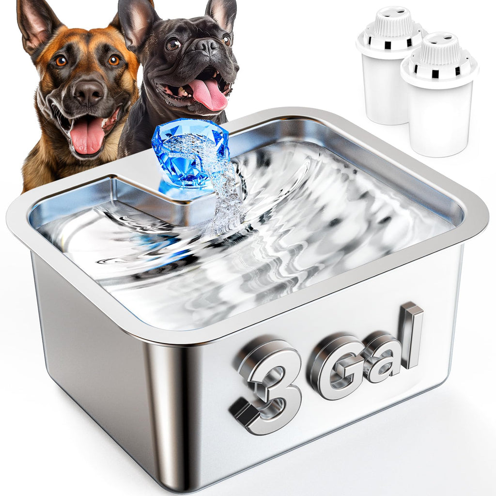 Large Stainless Steel Dog Water Fountain