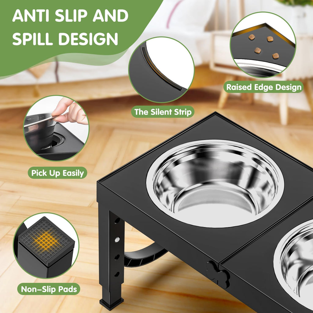 Adjustable Elevated Dog Bowls with Stand