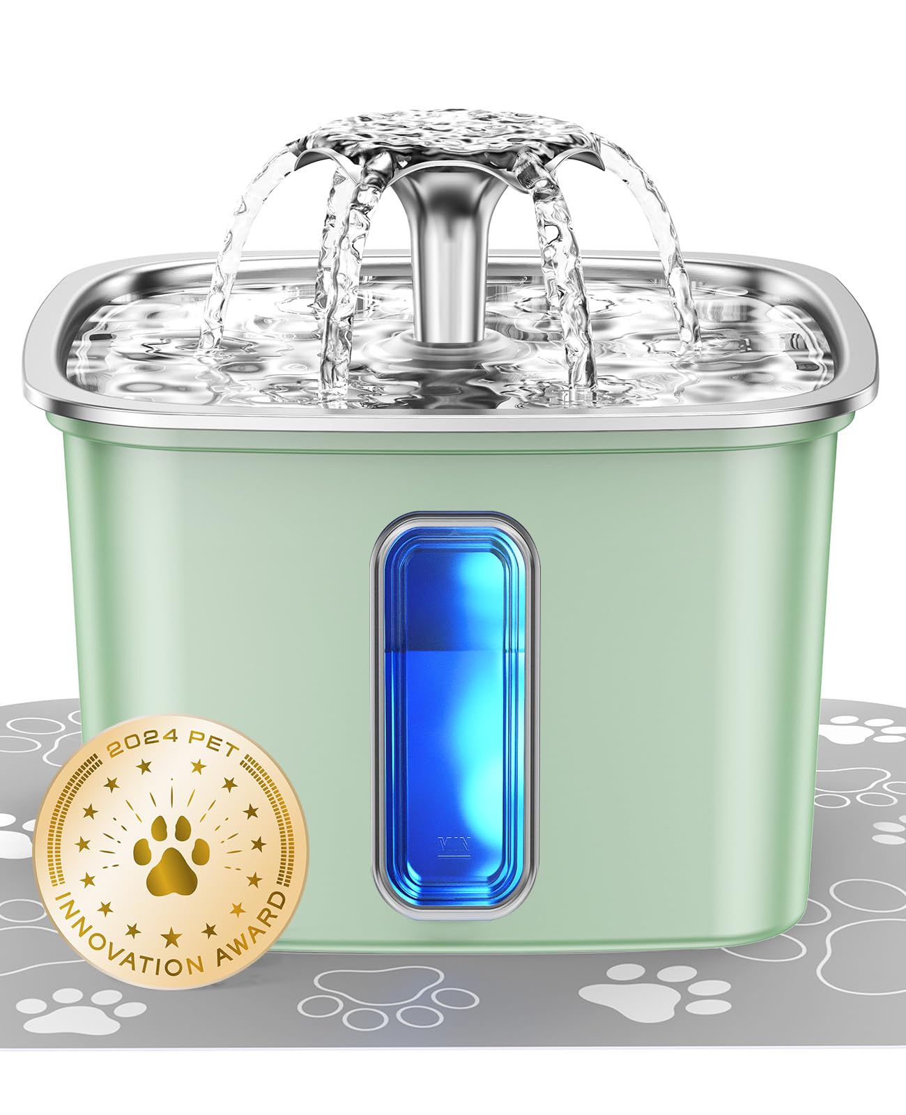 Stainless Steel Pet Water Fountain with Filters