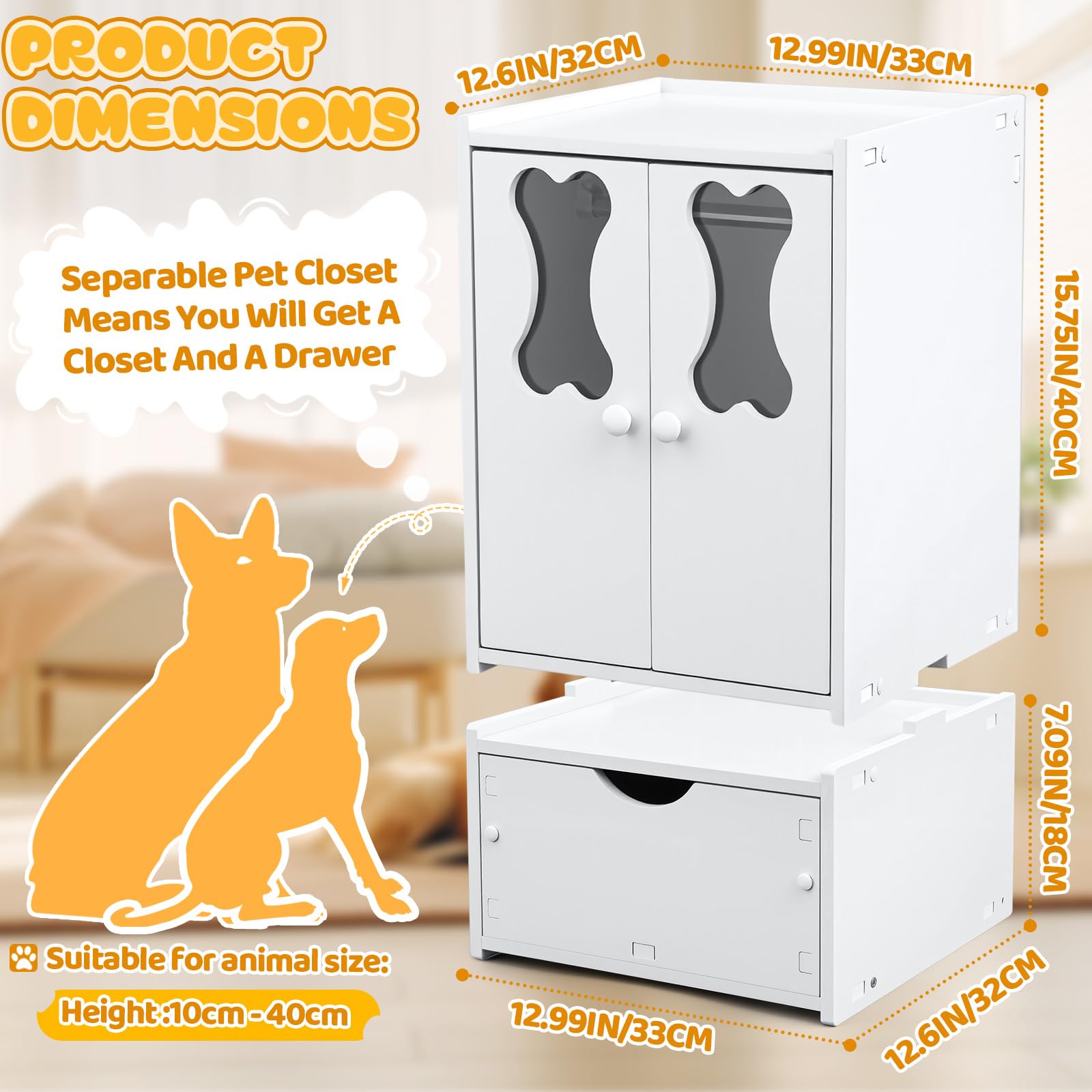 Pet Storage Wardrobe Organizer with Drawers