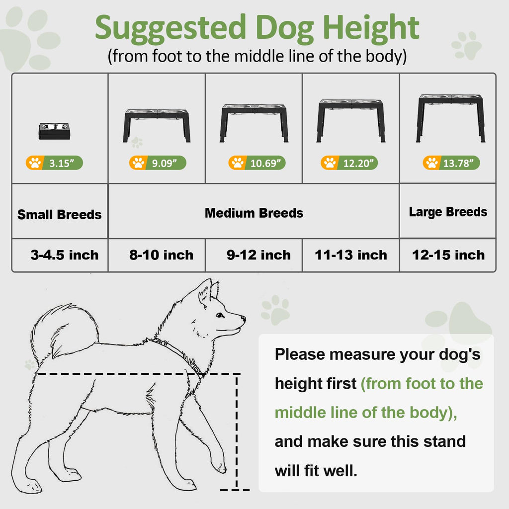 Adjustable Elevated Dog Bowls with Stand