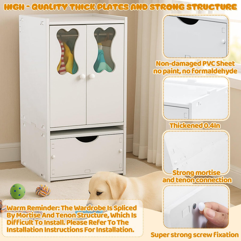 Pet Storage Wardrobe Organizer with Drawers