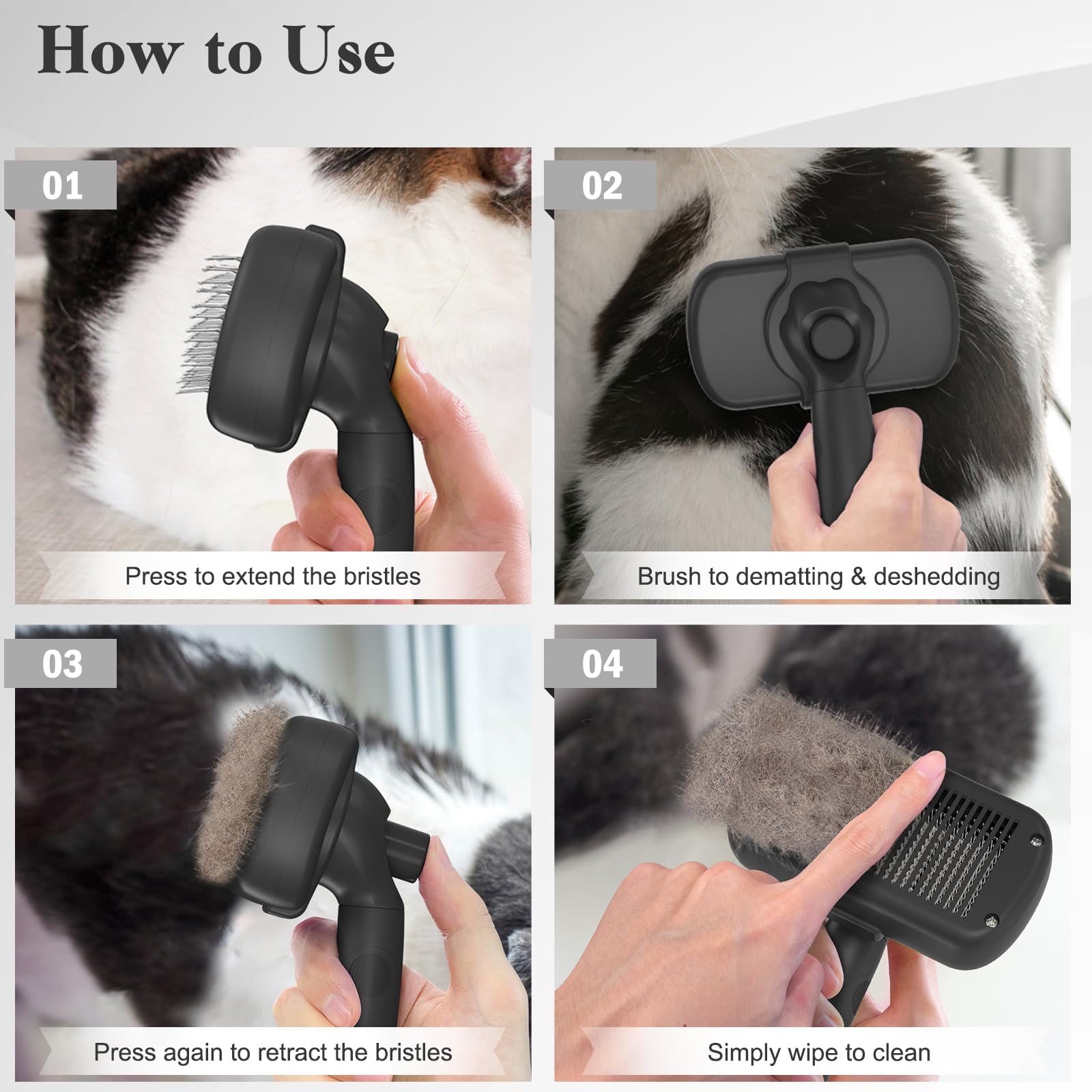 SWIHAUK Self Cleaning Slicker Brush for Pets