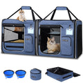 Petskd 2 in 1 Double Cat Carrier with Litter Box