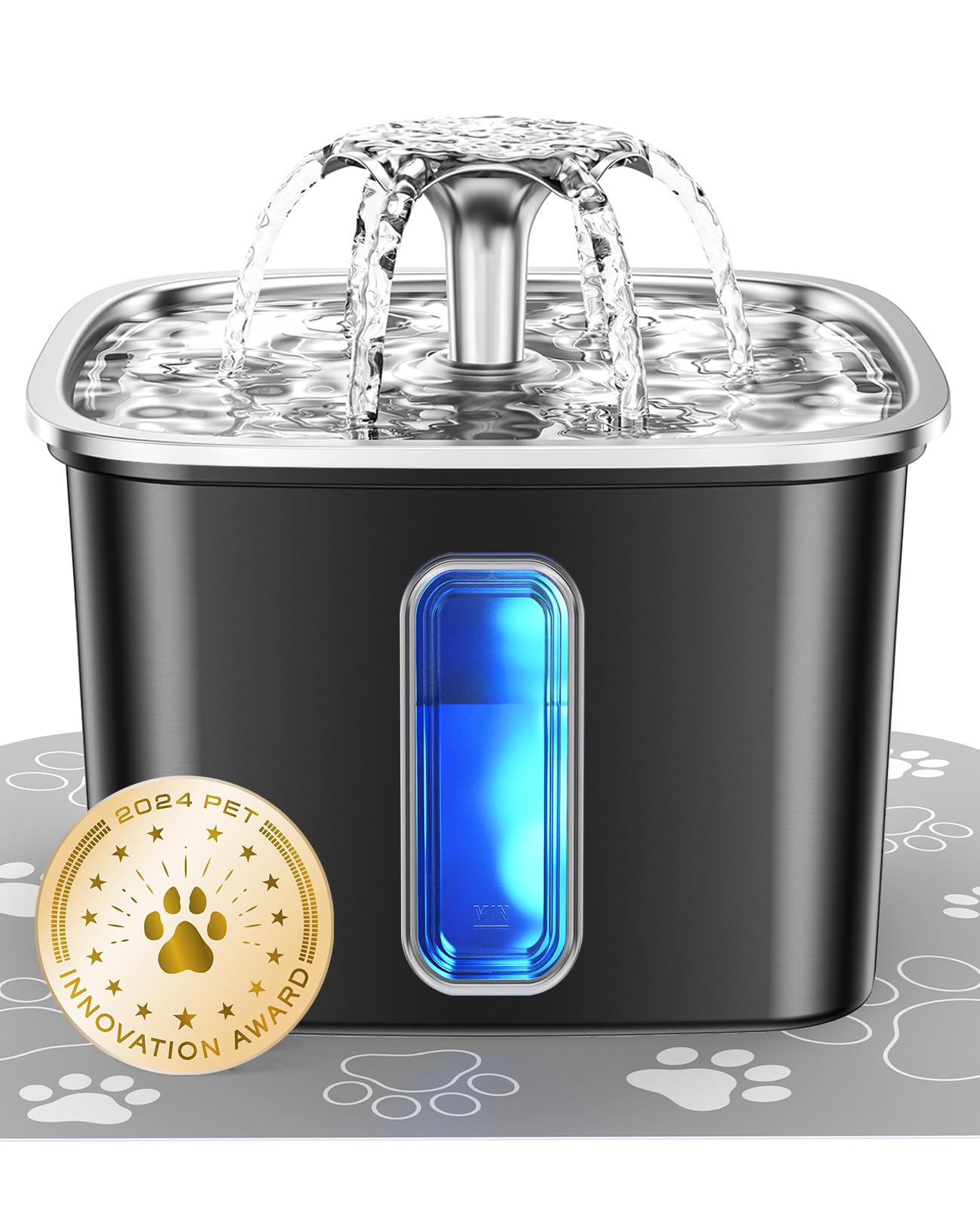 Stainless Steel Pet Water Fountain with Filters