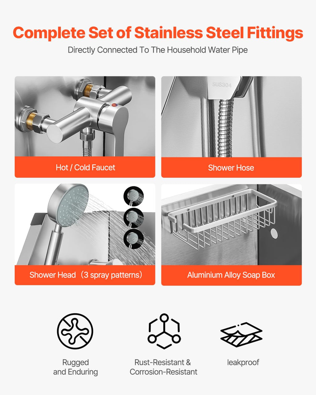 VEVOR Stainless Steel Dog Washing Station
