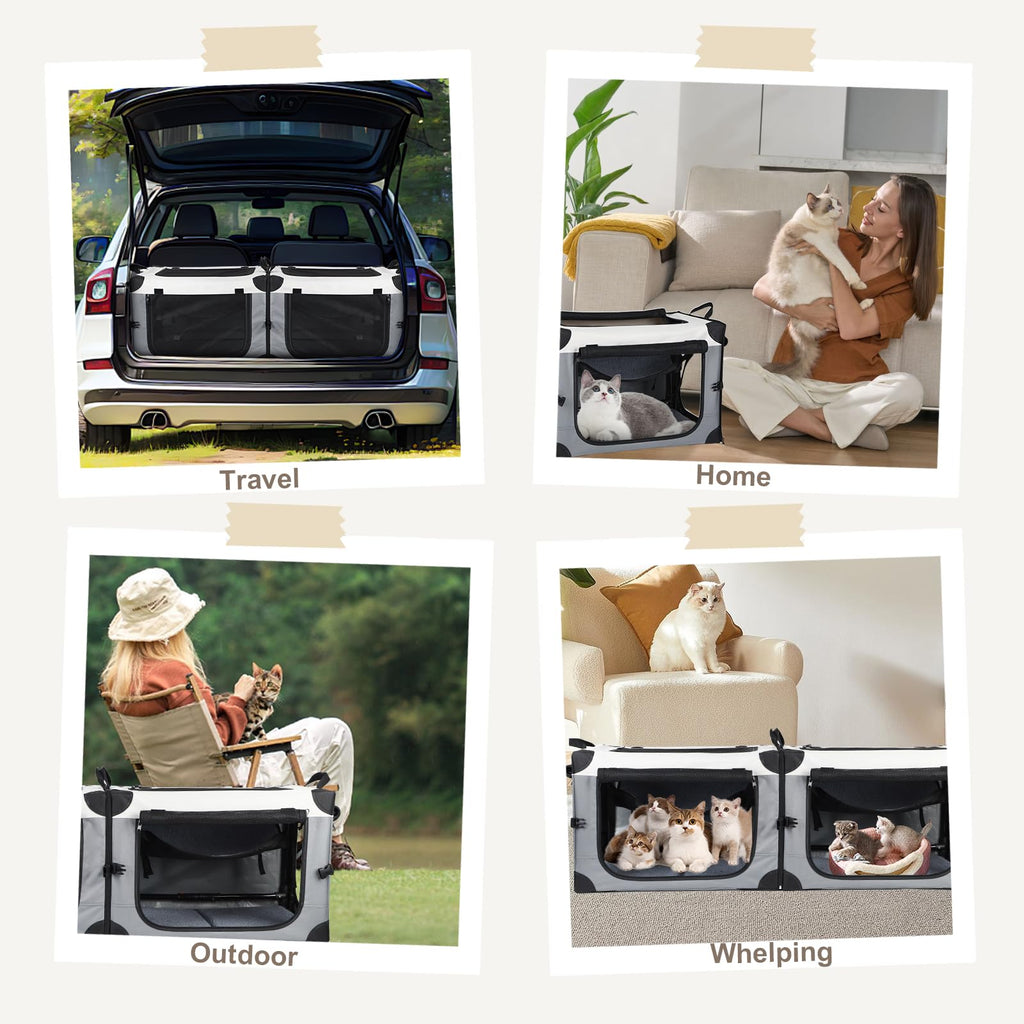 2-in-1 Large Cat Travel Carrier with Litter Box