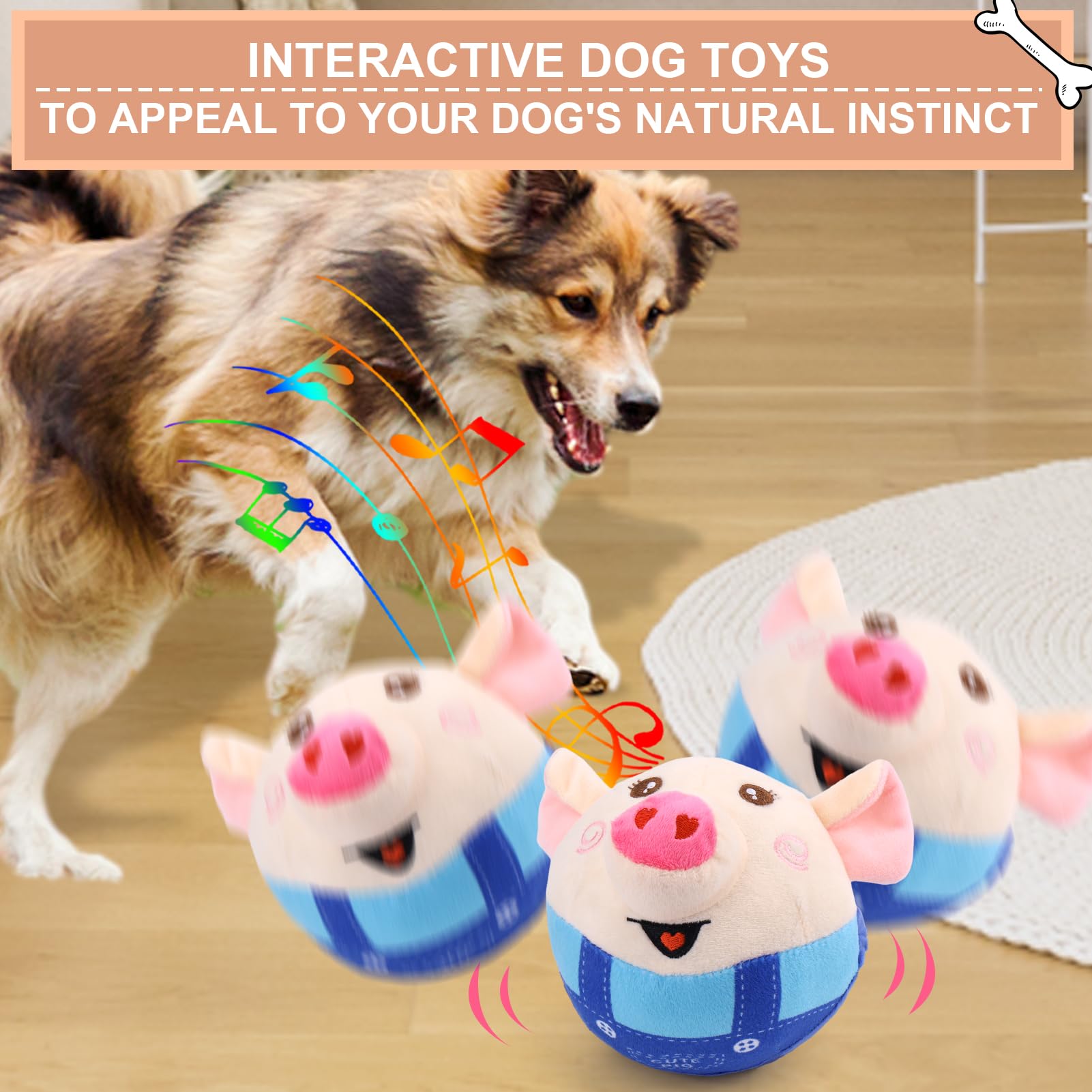 BABORUI Jumping Squeaky Dog Toys