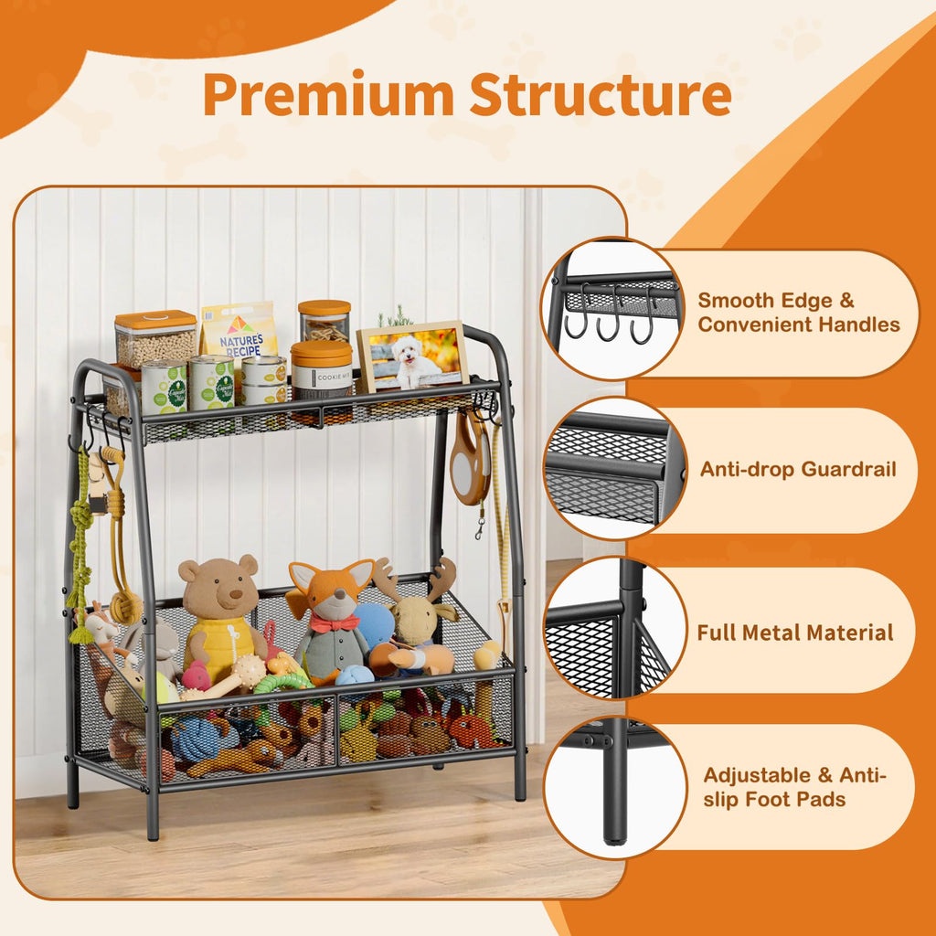 Metal Dog Toy Storage Bin for Pet Supplies