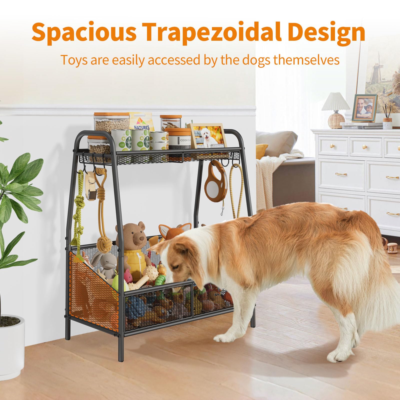 Metal Dog Toy Storage Bin for Pet Supplies