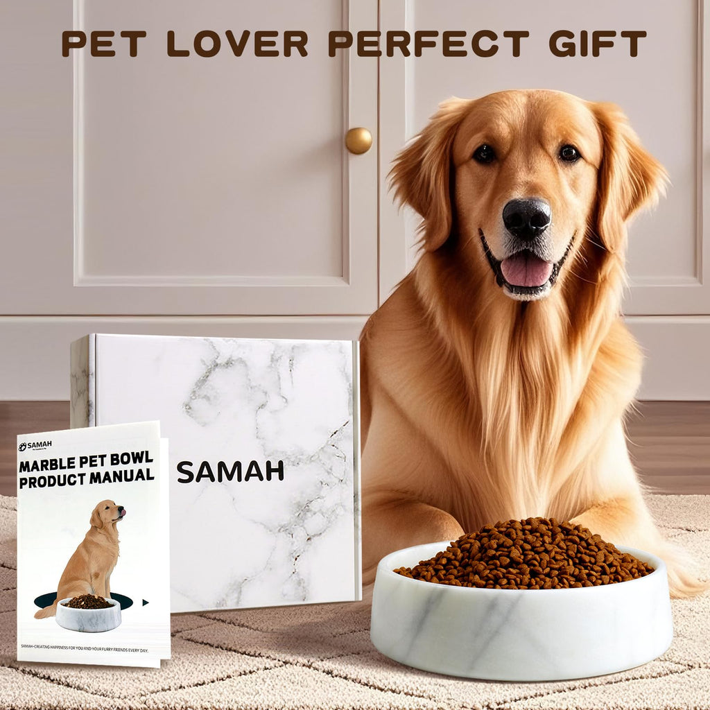 SAMAH Marble Dog Bowl