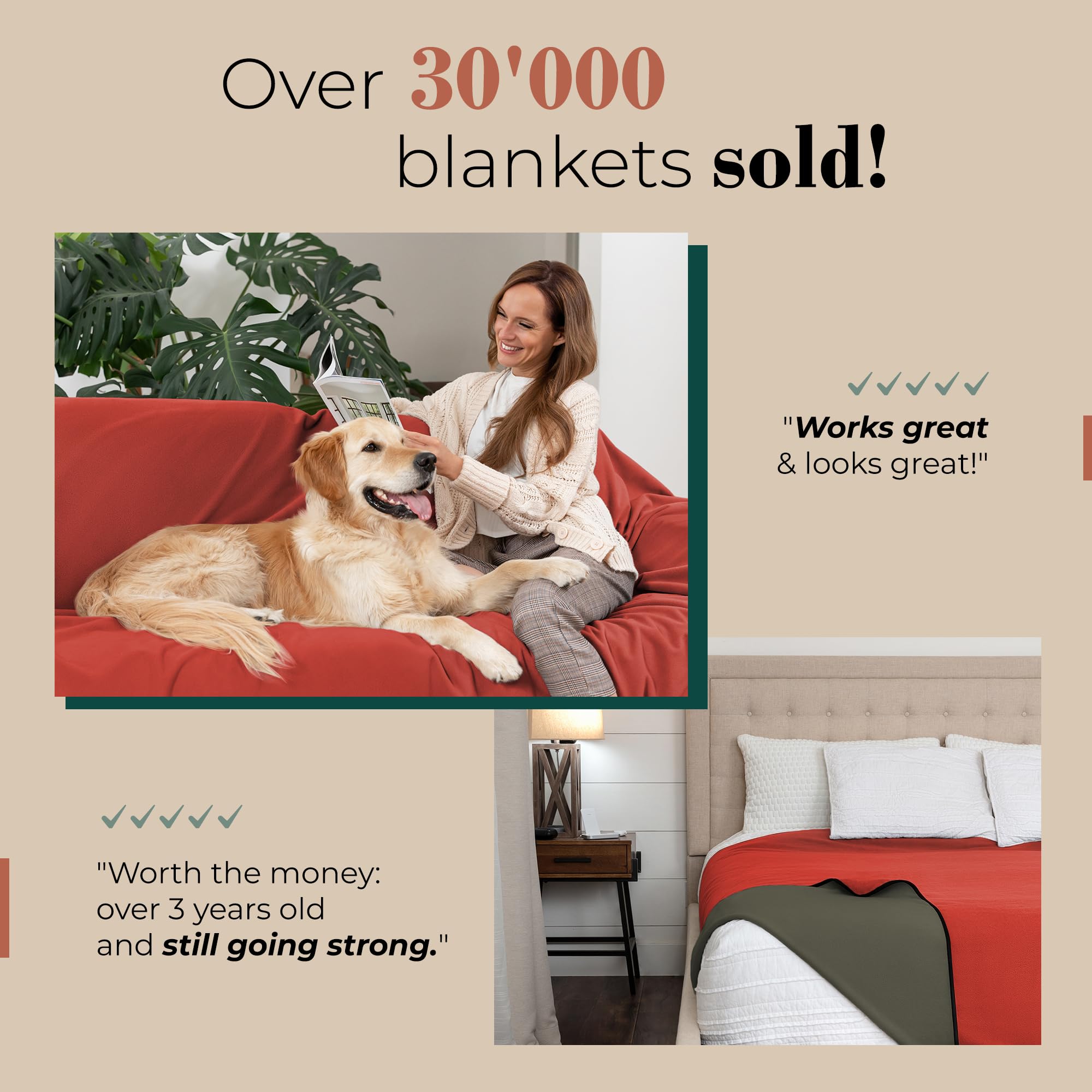 Waterproof Reversible Throw Blanket for Pets