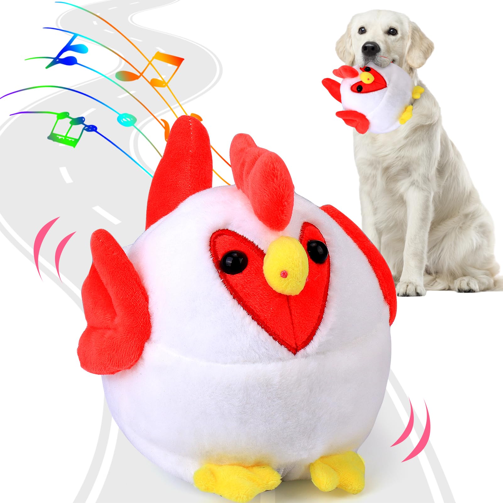 BABORUI Jumping Squeaky Dog Toys