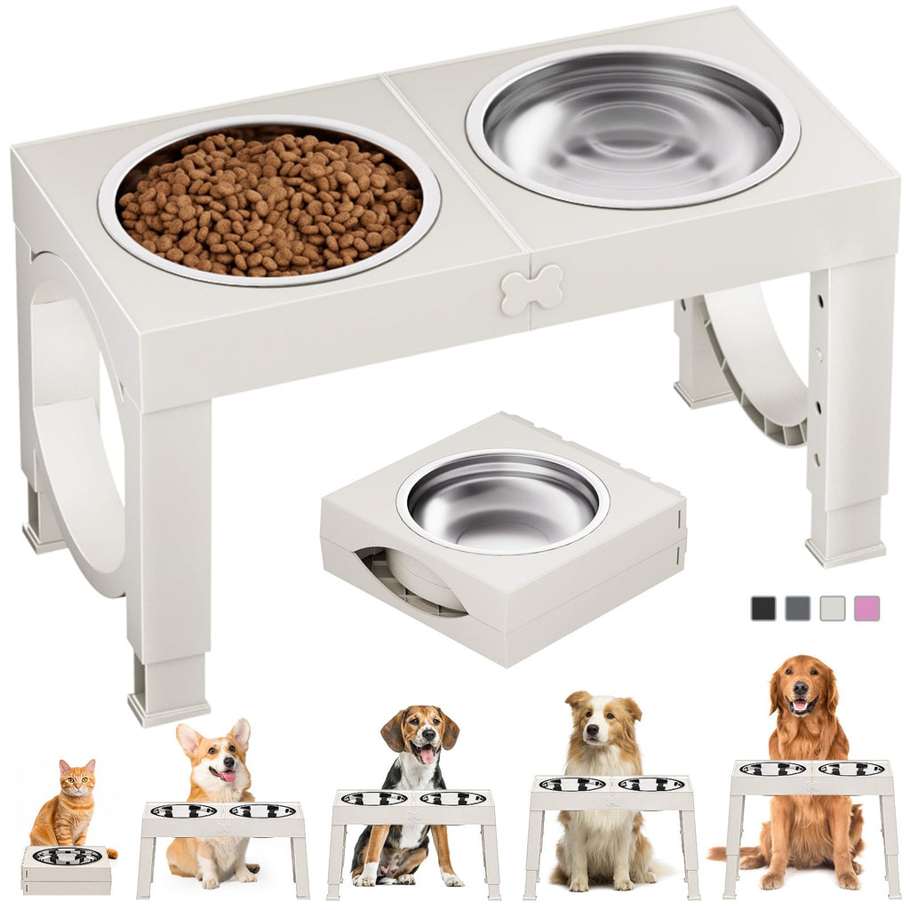 Adjustable Elevated Dog Bowls with Stand