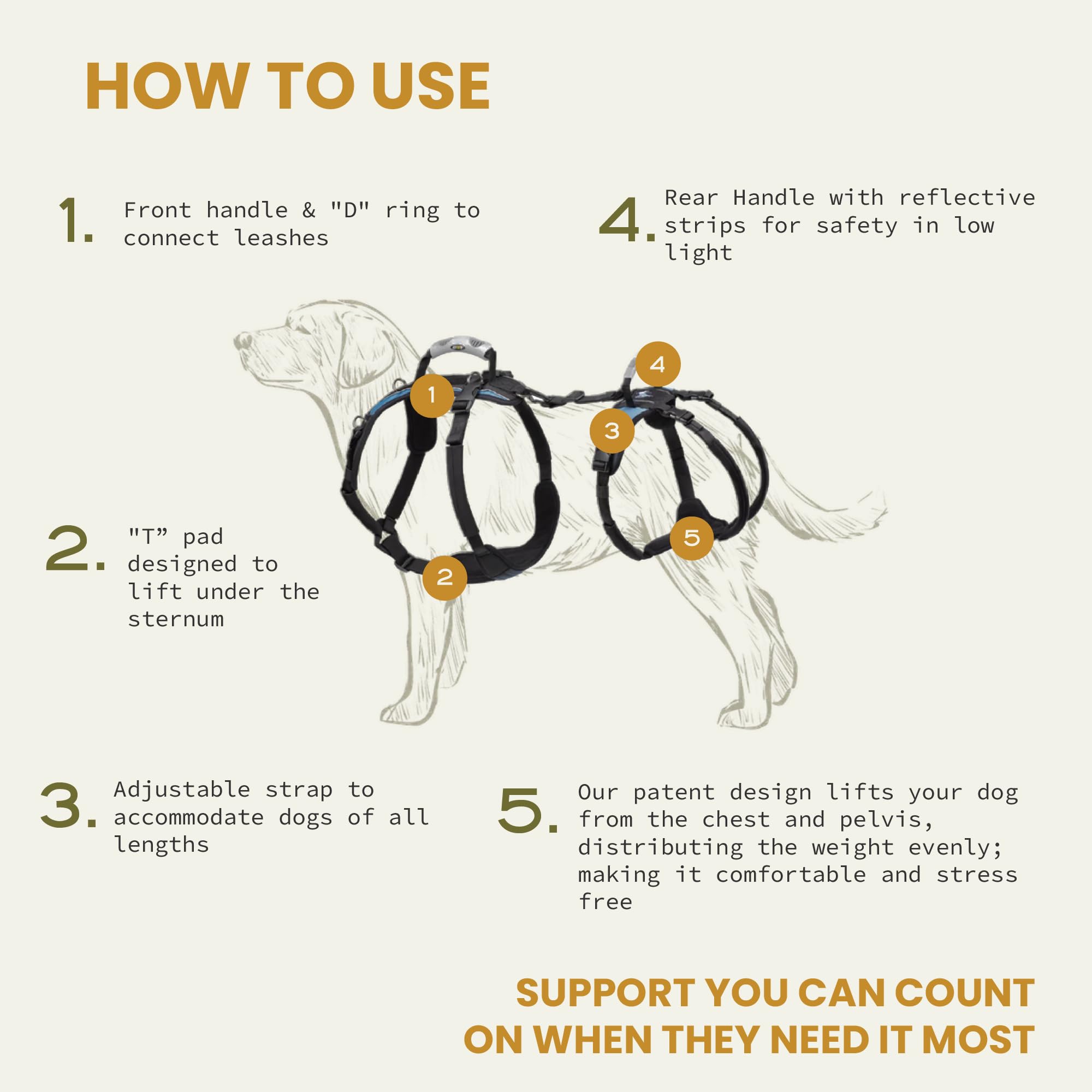 Adjustable Full Body Support Harness for Dogs