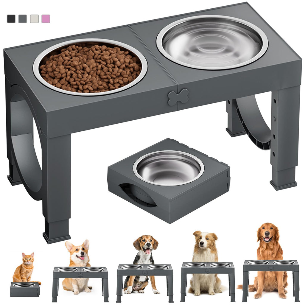 Adjustable Elevated Dog Bowls with Stand