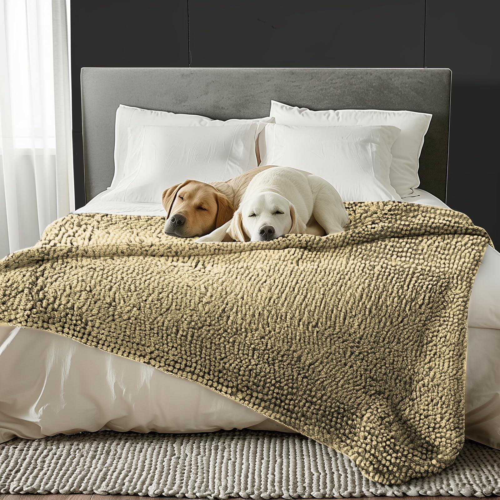 Chenille Dog Blanket for Couch and Bed