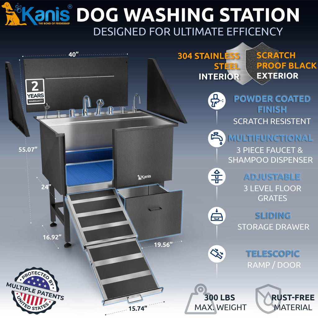 Stainless Steel Dog Washing Station with Shower
