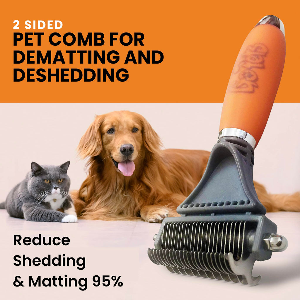 2-Sided Deshedding and Dematting Pet Comb
