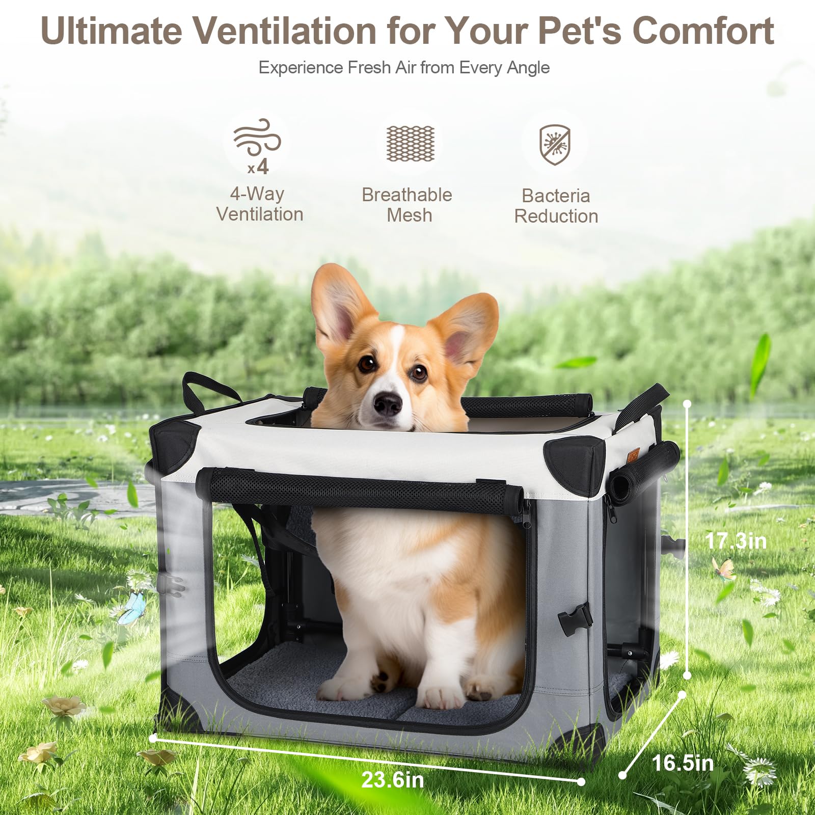 2-in-1 Large Cat Travel Carrier with Litter Box