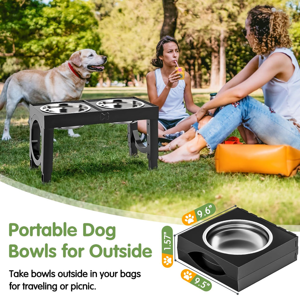 Adjustable Elevated Dog Bowls with Stand