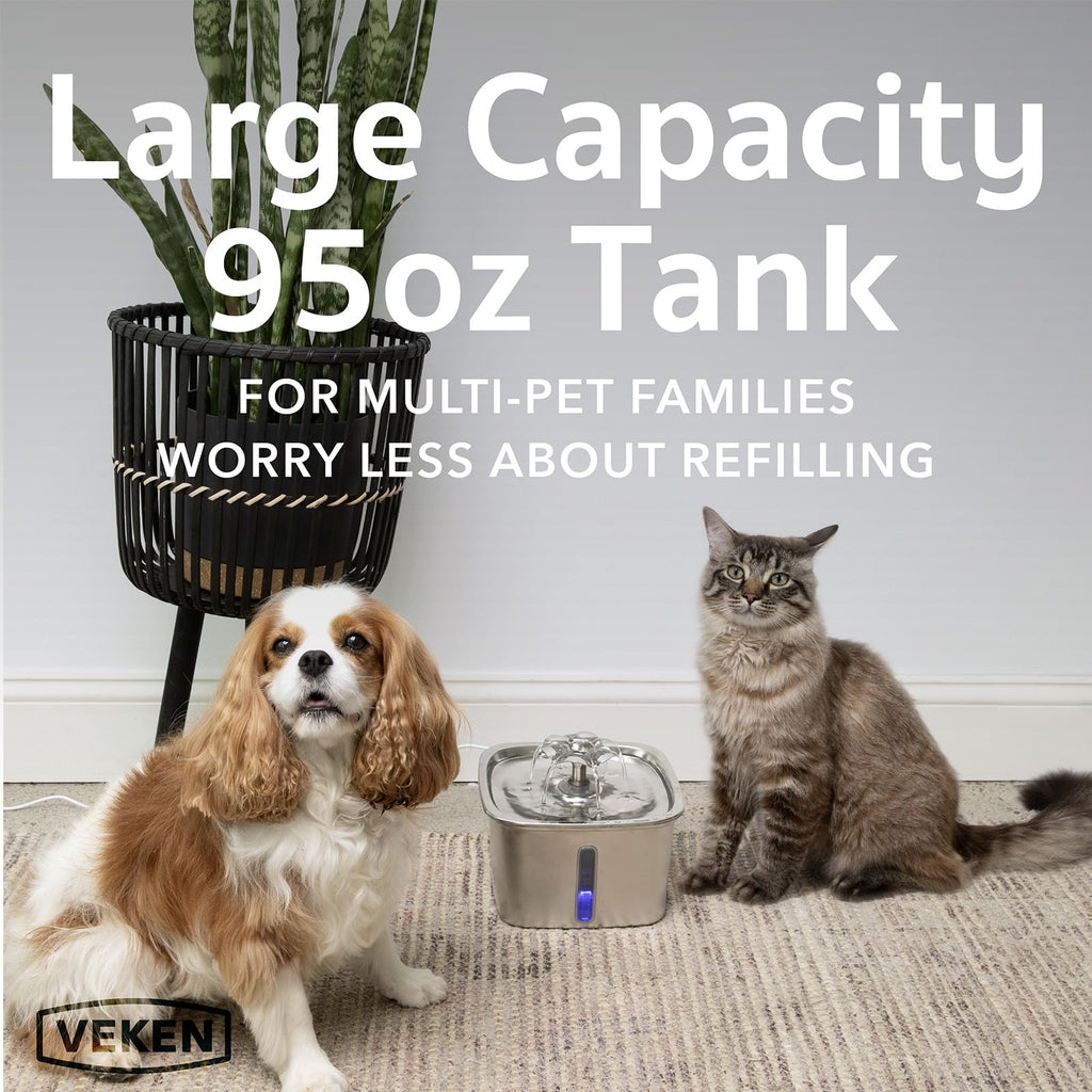 Stainless Steel Pet Water Fountain with Filters