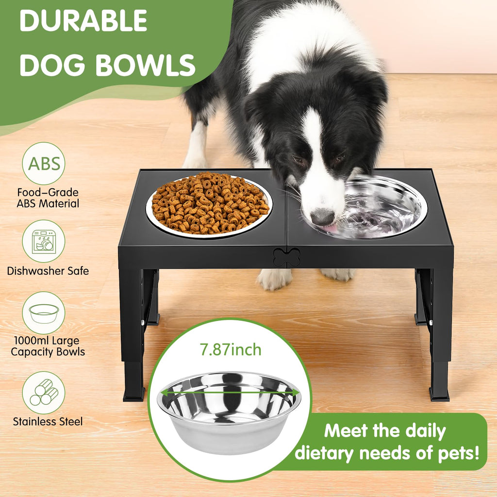 Adjustable Elevated Dog Bowls with Stand