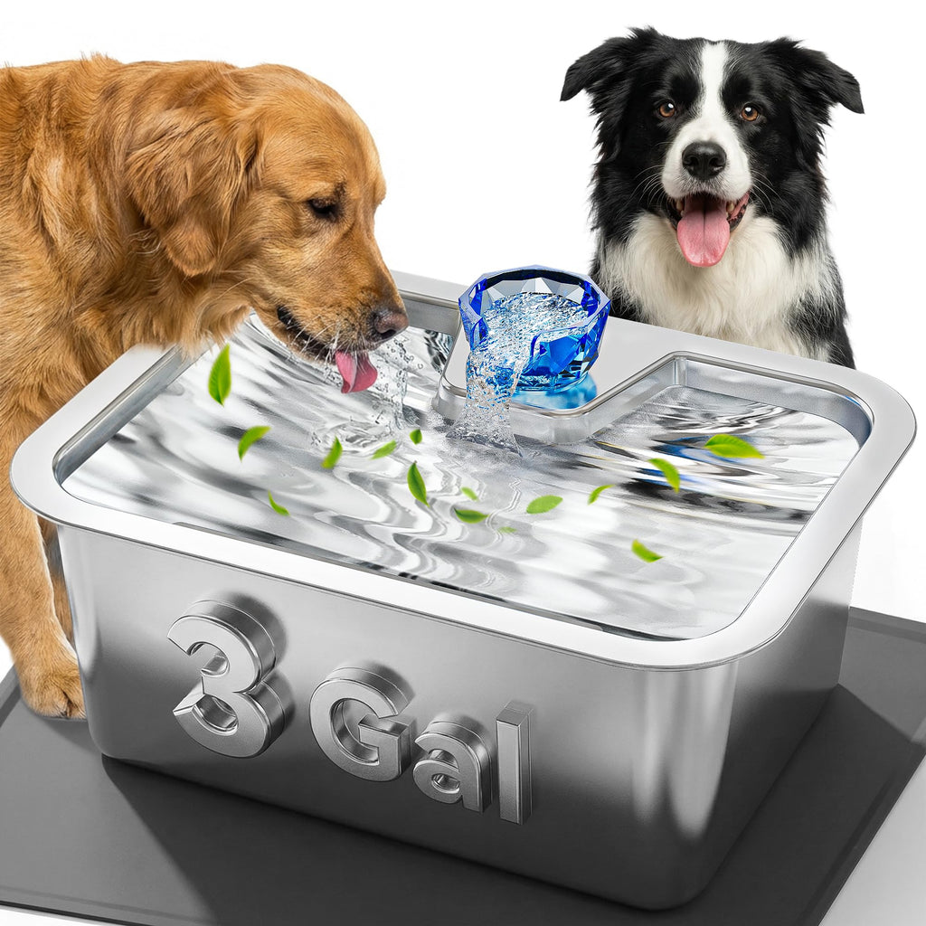 Large Stainless Steel Dog Water Fountain